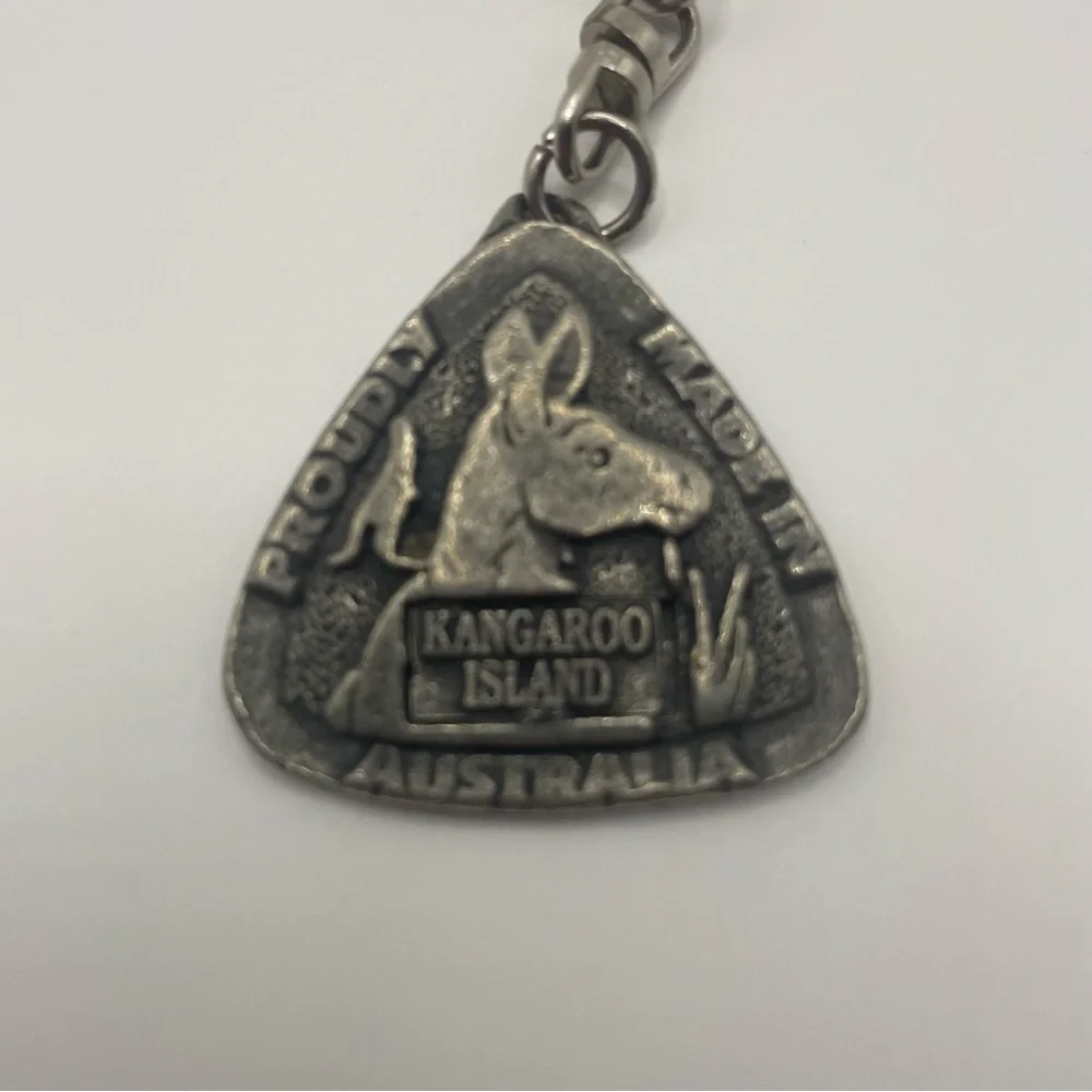 Kangaroo Island Souvenir Keychain Sterling Pewter By Murray Views Rare Vintage